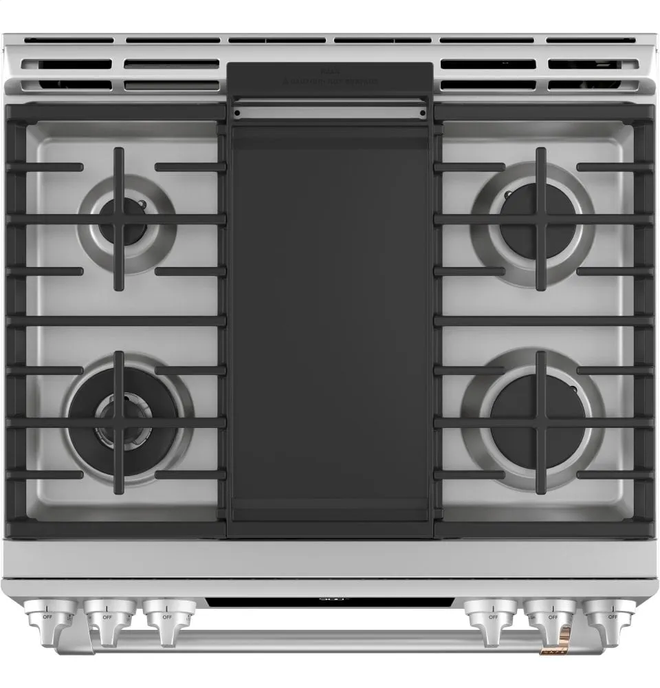 Cafe C2S900P2MS1 Caf 30" Smart Slide-In, Front-Control, Dual-Fuel Range With Warming Drawer