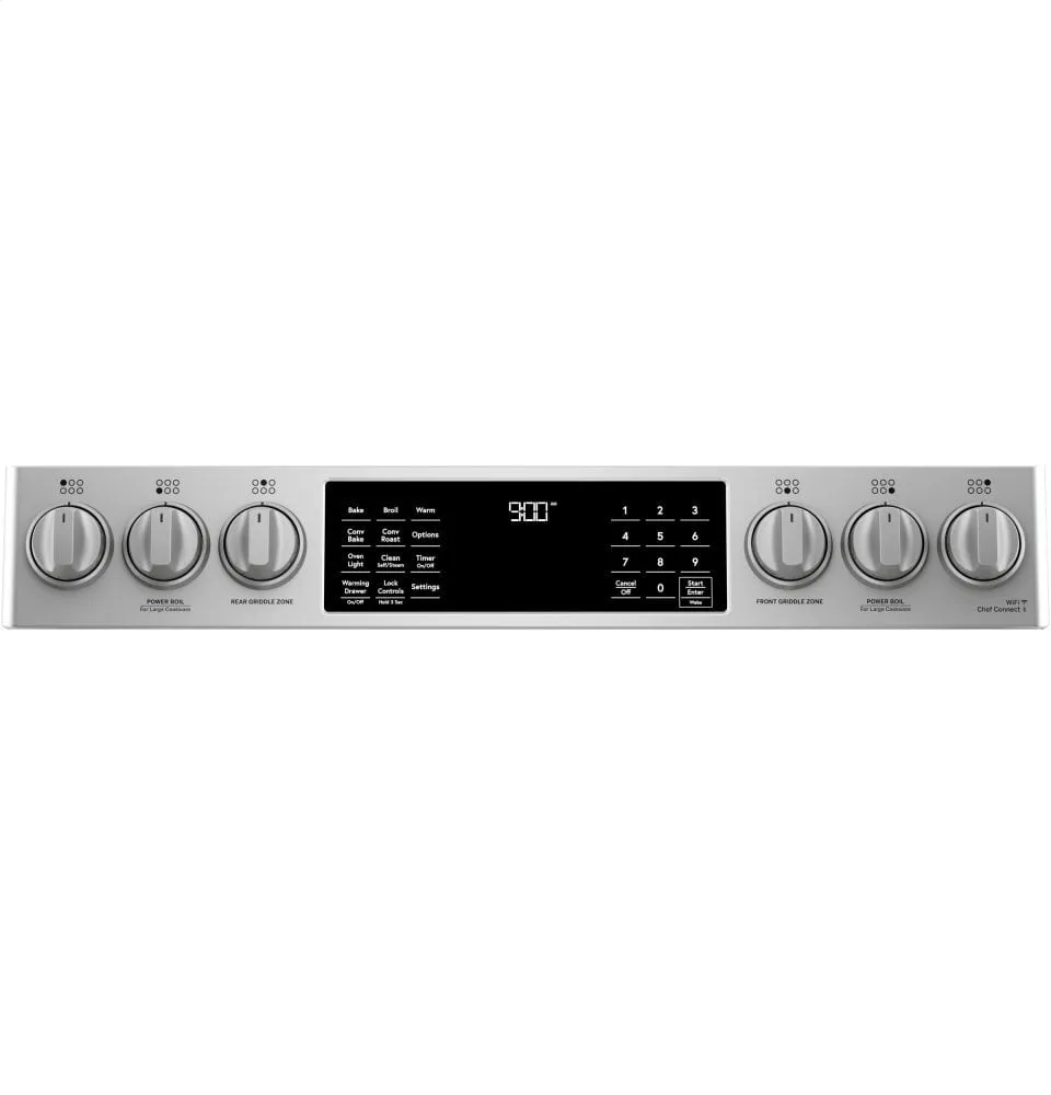 Cafe C2S900P2MS1 Caf 30" Smart Slide-In, Front-Control, Dual-Fuel Range With Warming Drawer