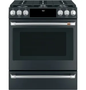 Cafe C2S900P3MD1 Caf 30" Slide-In Front Control Dual-Fuel Convection Range With Warming Drawer Slide In Ranges front control slide-in stove