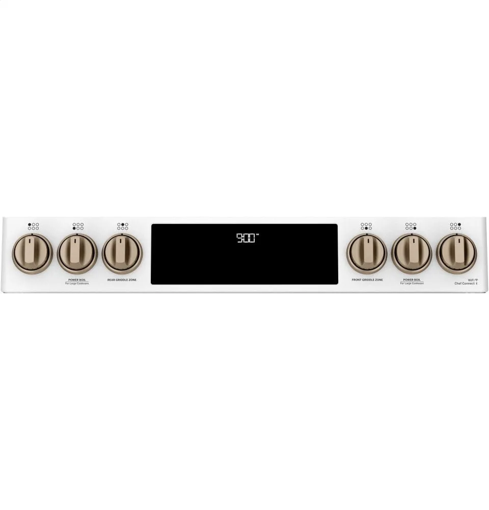 Cafe C2S900P4MW2 Caf 30" Smart Slide-In, Front-Control, Dual-Fuel Range With Warming Drawer
