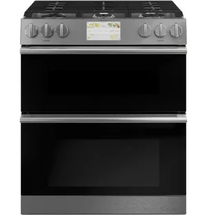 Cafe C2S950M2NS5 Caf 30" Smart Slide-In, Front-Control, Dual-Fuel, Double-Oven Range With Convection In Platinum Glass Slide In Ranges front control slide-in stove