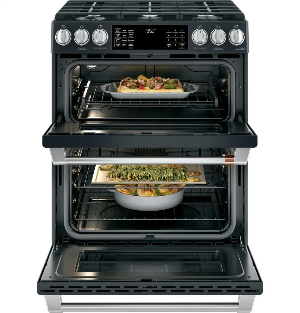 Cafe C2S950P3MD1 Caf 30" Smart Slide-In, Front-Control, Dual-Fuel, Double-Oven Range With Convection