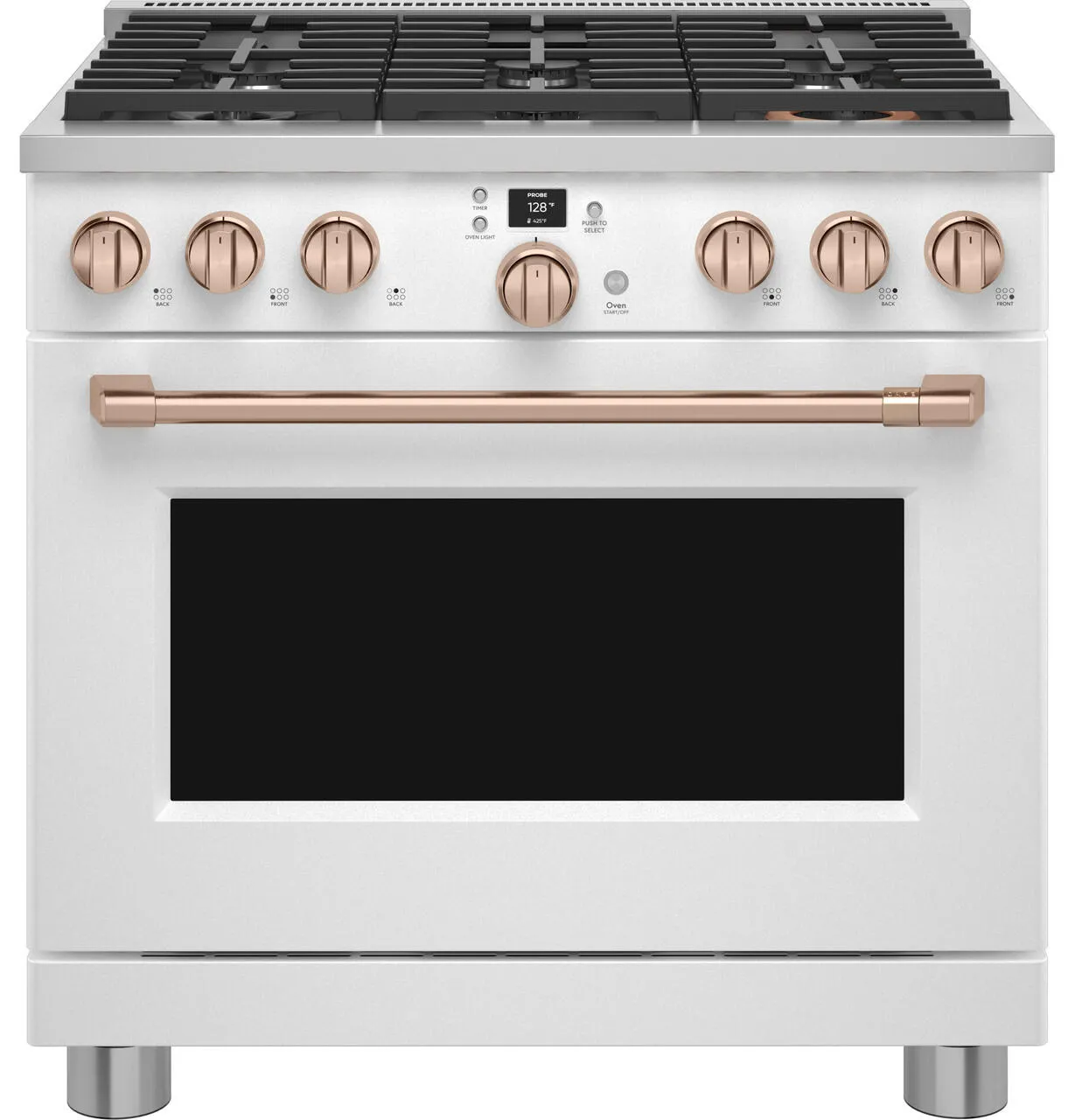 Cafe C2Y366P4TW2 Caf&#8482; 36" Smart Dual-Fuel Commercial-Style Range With 6 Burners (Natural Gas)