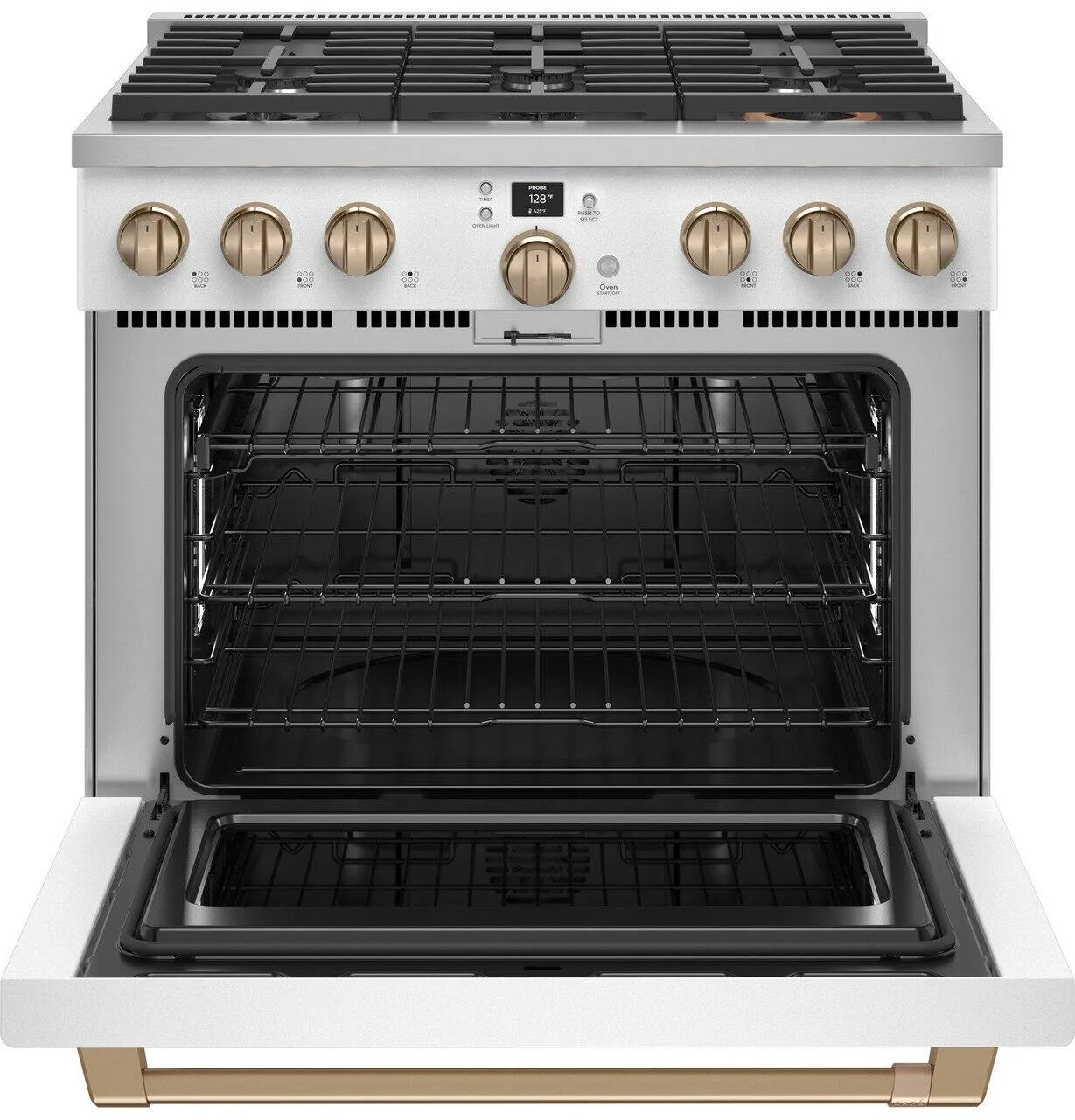 Cafe C2Y366P4TW2 Caf&#8482; 36" Smart Dual-Fuel Commercial-Style Range With 6 Burners (Natural Gas)