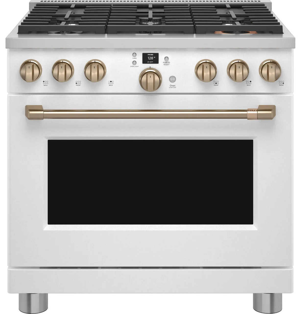 Cafe C2Y366P4TW2 Caf&#8482; 36" Smart Dual-Fuel Commercial-Style Range With 6 Burners (Natural Gas) Professional Ranges 6 burner professional gas range