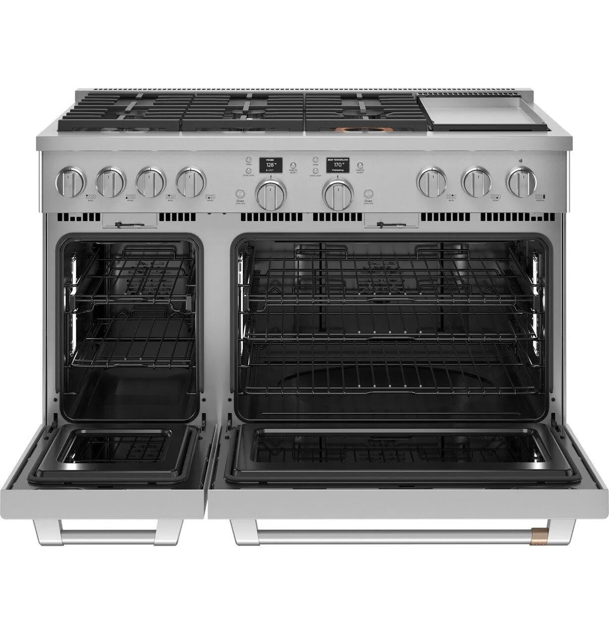 Cafe C2Y486P2TS1 Caf&#8482; 48" Smart Dual-Fuel Commercial-Style Range With 6 Burners And Griddle (Natural Gas)