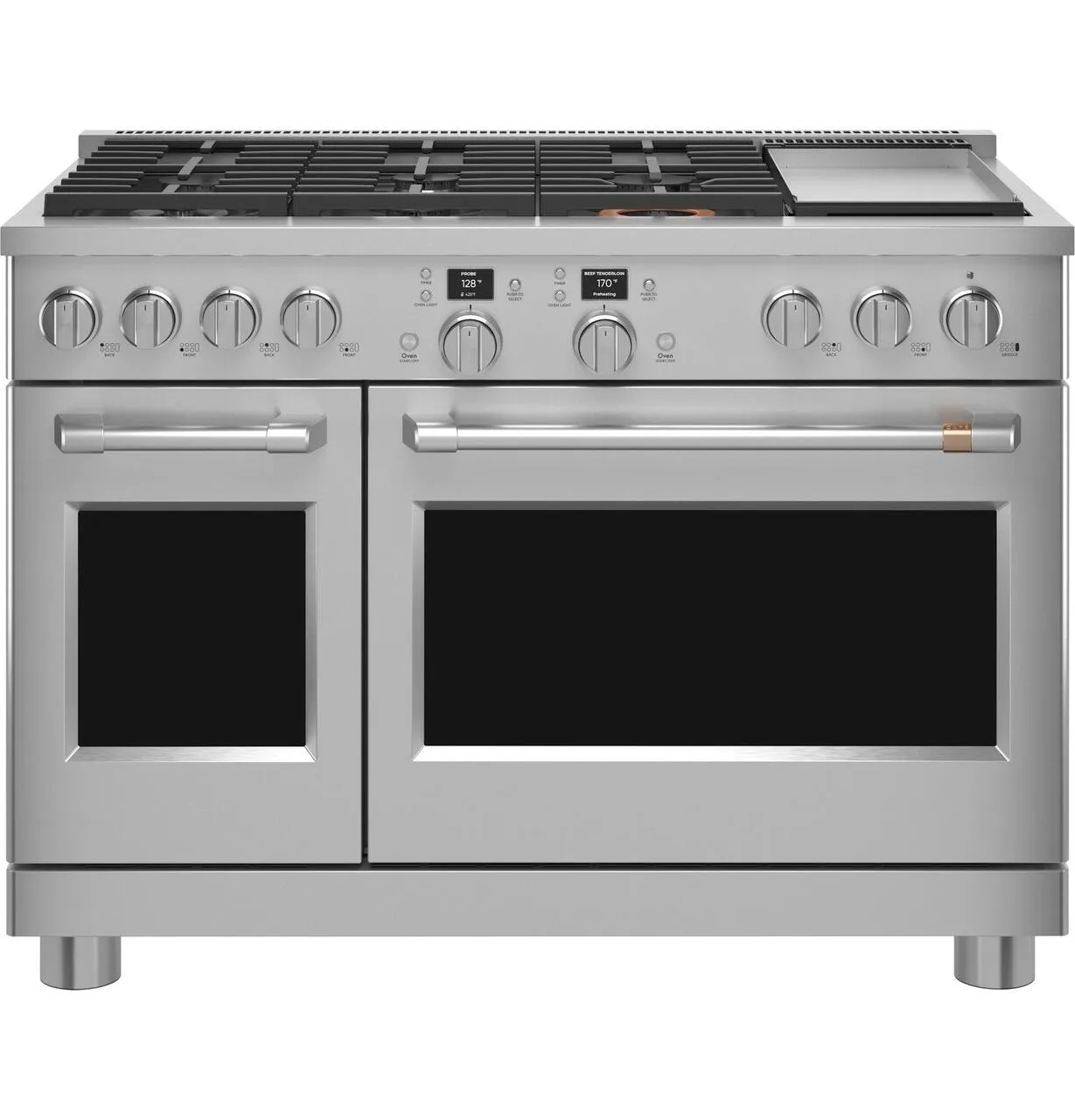 Cafe C2Y486P2TS1 Caf&#8482; 48" Smart Dual-Fuel Commercial-Style Range With 6 Burners And Griddle (Natural Gas) Professional Ranges 6 burner professional gas range