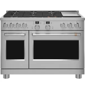 Cafe C2Y486P2TS1 Caf&#8482; 48" Smart Dual-Fuel Commercial-Style Range With 6 Burners And Griddle (Natural Gas) Professional Ranges 6 burner professional gas range