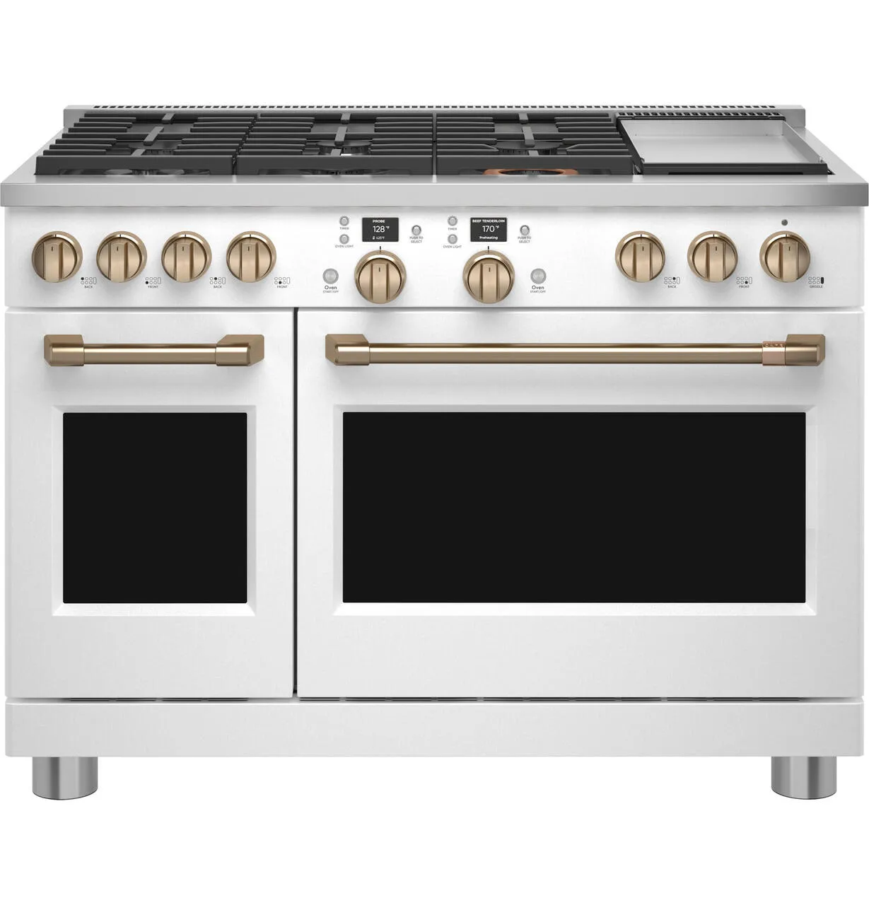 Cafe C2Y486P4TW2 Caf&#8482; 48" Smart Dual-Fuel Commercial-Style Range With 6 Burners And Griddle (Natural Gas) Professional Ranges 6 burner professional gas range