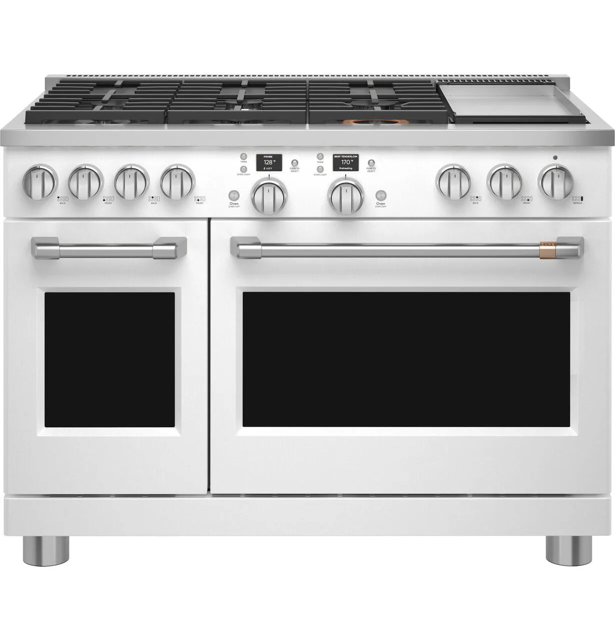 Cafe C2Y486P4TW2 Caf&#8482; 48" Smart Dual-Fuel Commercial-Style Range With 6 Burners And Griddle (Natural Gas)