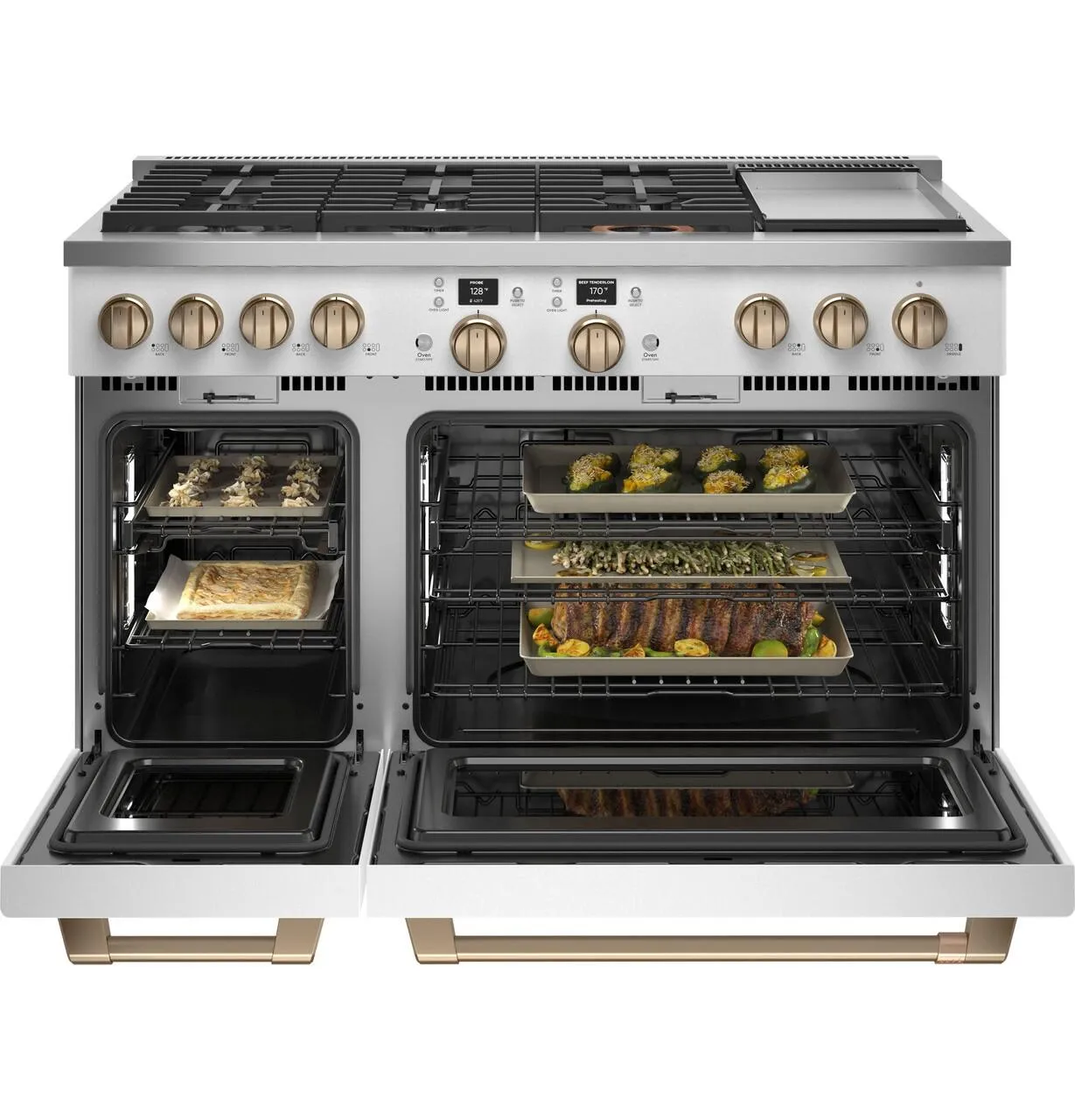 Cafe C2Y486P4TW2 Caf&#8482; 48" Smart Dual-Fuel Commercial-Style Range With 6 Burners And Griddle (Natural Gas)