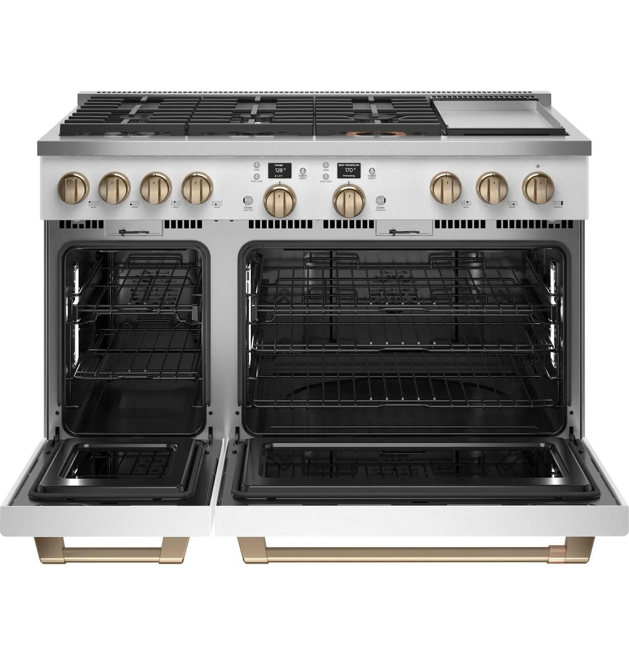 Cafe C2Y486P4TW2 Caf&#8482; 48" Smart Dual-Fuel Commercial-Style Range With 6 Burners And Griddle (Natural Gas)