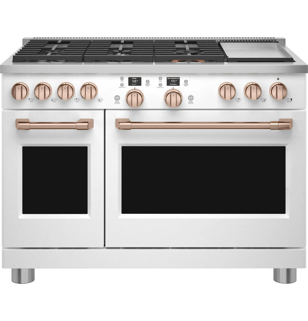 Cafe C2Y486P4TW2 Caf&#8482; 48" Smart Dual-Fuel Commercial-Style Range With 6 Burners And Griddle (Natural Gas)