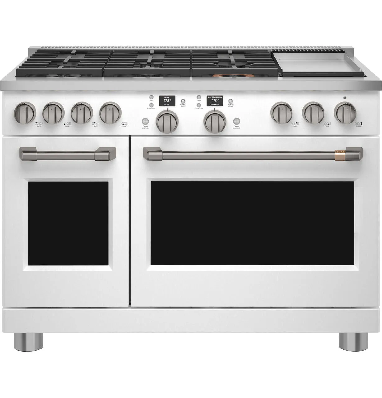 Cafe C2Y486P4TW2 Caf&#8482; 48" Smart Dual-Fuel Commercial-Style Range With 6 Burners And Griddle (Natural Gas)