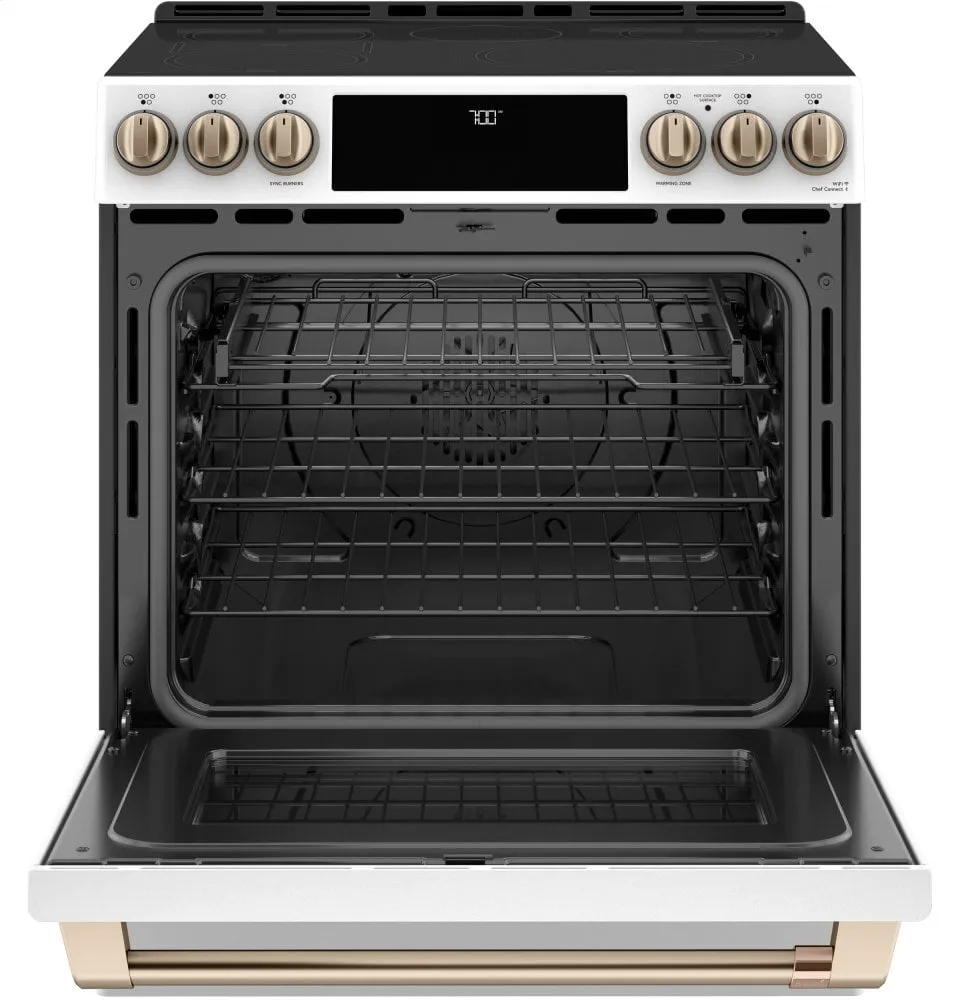 Cafe CES700P4MW2 Caf 30" Smart Slide-In, Front-Control, Radiant And Convection Range