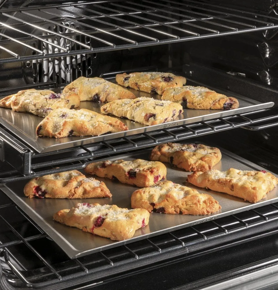 Cafe CGS700M2NS5 Caf 30" Smart Slide-In, Front-Control, Gas Range With Convection Oven In Platinum Glass