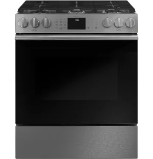 Cafe CGS700M2NS5 Caf 30" Smart Slide-In, Front-Control, Gas Range With Convection Oven In Platinum Glass Slide In Ranges front control slide-in stove