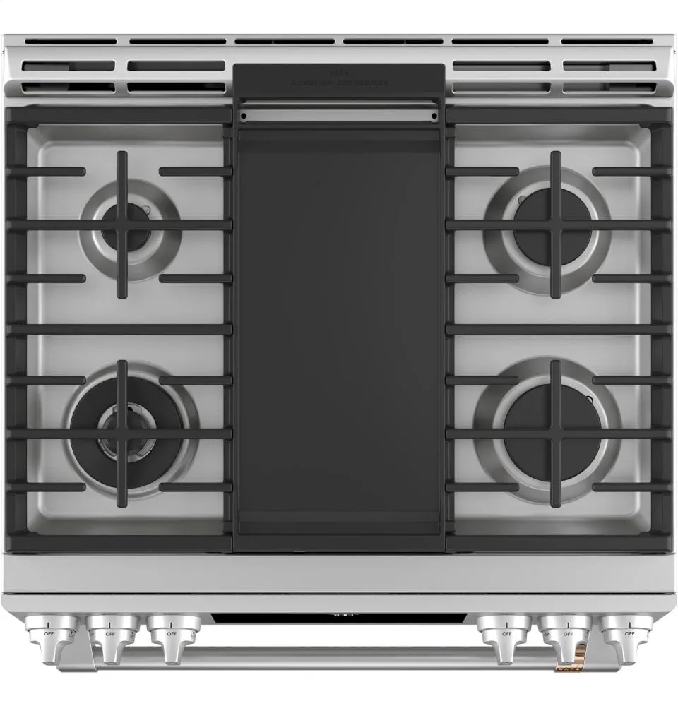 Cafe CGS700P2MS1 Caf 30" Smart Slide-In, Front-Control, Gas Range With Convection Oven