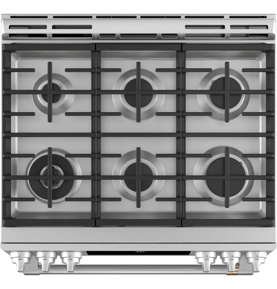 Cafe CGS700P2MS1 Caf 30" Smart Slide-In, Front-Control, Gas Range With Convection Oven