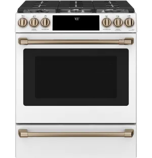 Cafe CGS700P4MW2 Caf 30" Smart Slide-In, Front-Control, Gas Range With Convection Oven Slide In Ranges front control slide-in stove