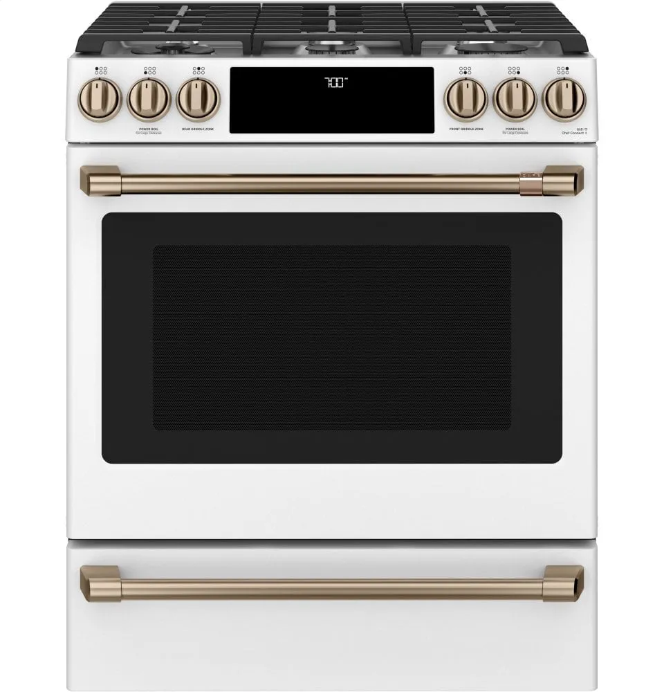 Cafe CGS700P4MW2 Caf 30" Smart Slide-In, Front-Control, Gas Range With Convection Oven Slide In Ranges front control slide-in stove
