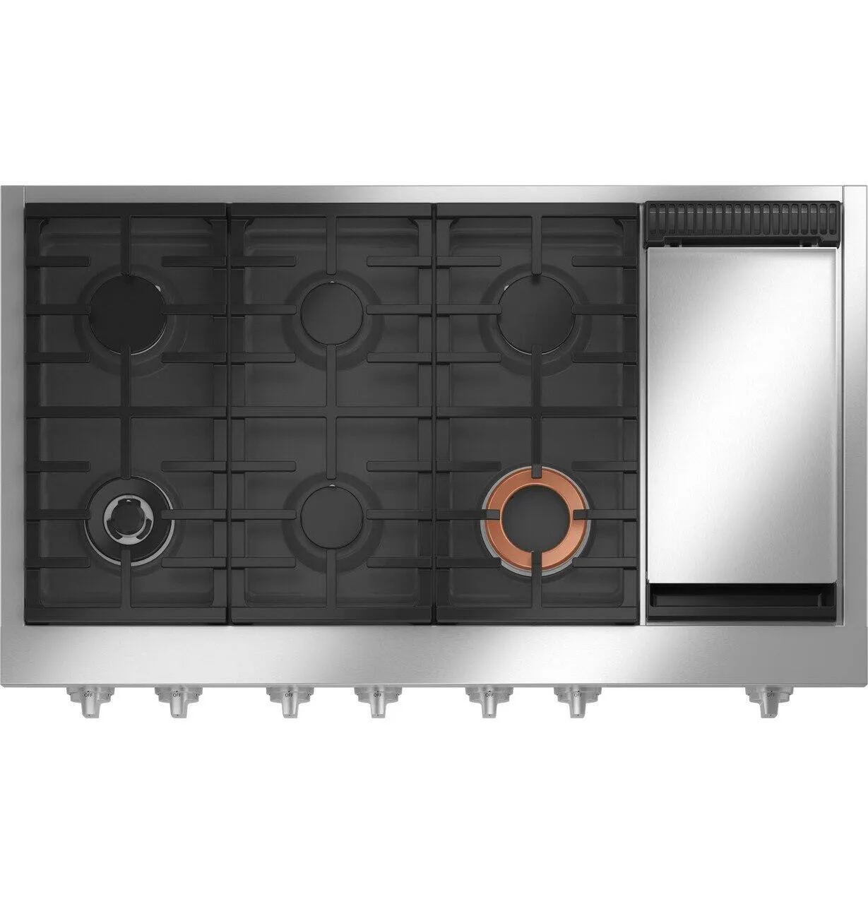 Cafe CGU486P3TD1 Caf&#8482; 48" Commercial-Style Gas Rangetop With 6 Burners And Integrated Griddle (Natural Gas)