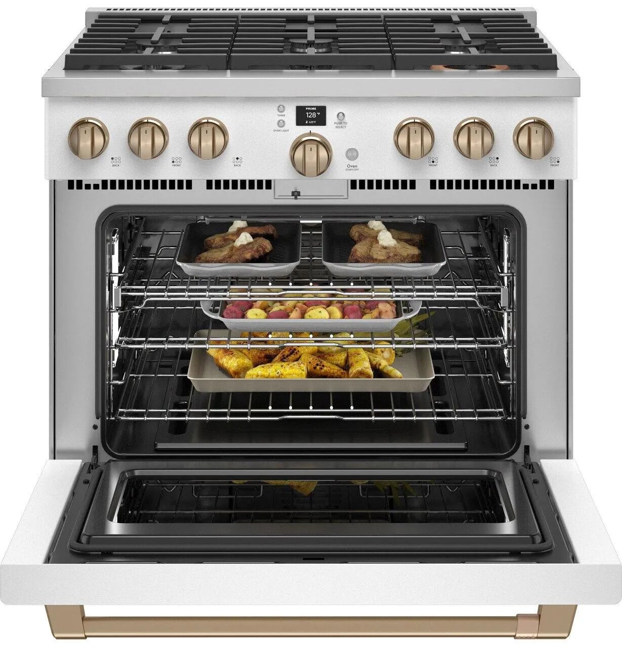 Cafe CGY366P4TW2 Caf&#8482; 36" Smart All-Gas Commercial-Style Range With 6 Burners (Natural Gas)