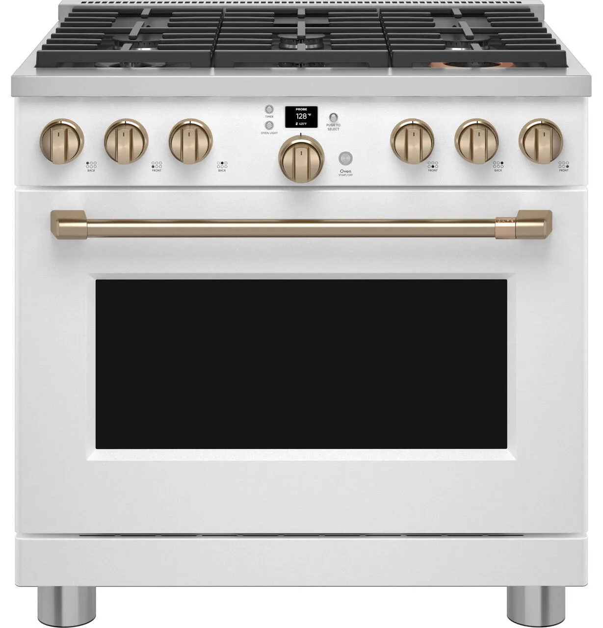 Cafe CGY366P4TW2 Caf&#8482; 36" Smart All-Gas Commercial-Style Range With 6 Burners (Natural Gas) Professional Ranges 6 burner professional gas range