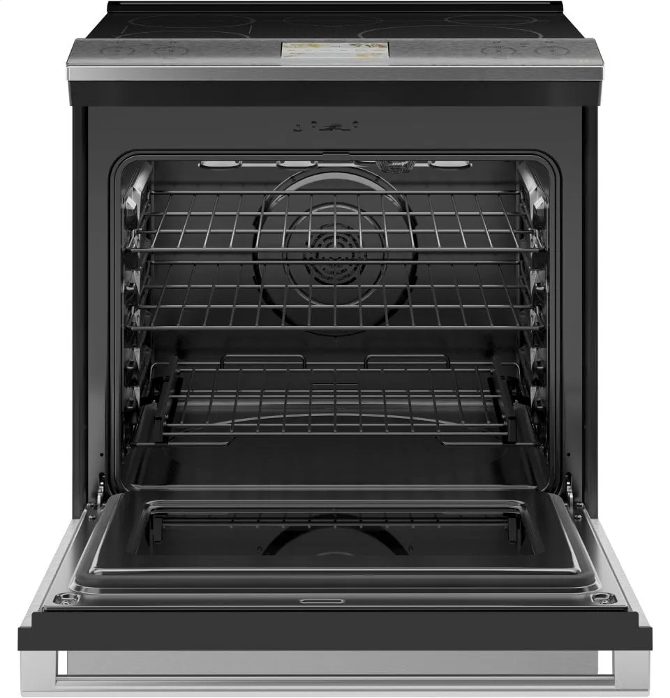 Cafe CHS900M2NS5 Caf 30" Smart Slide-In, Front-Control, Induction And Convection Range In Platinum Glass