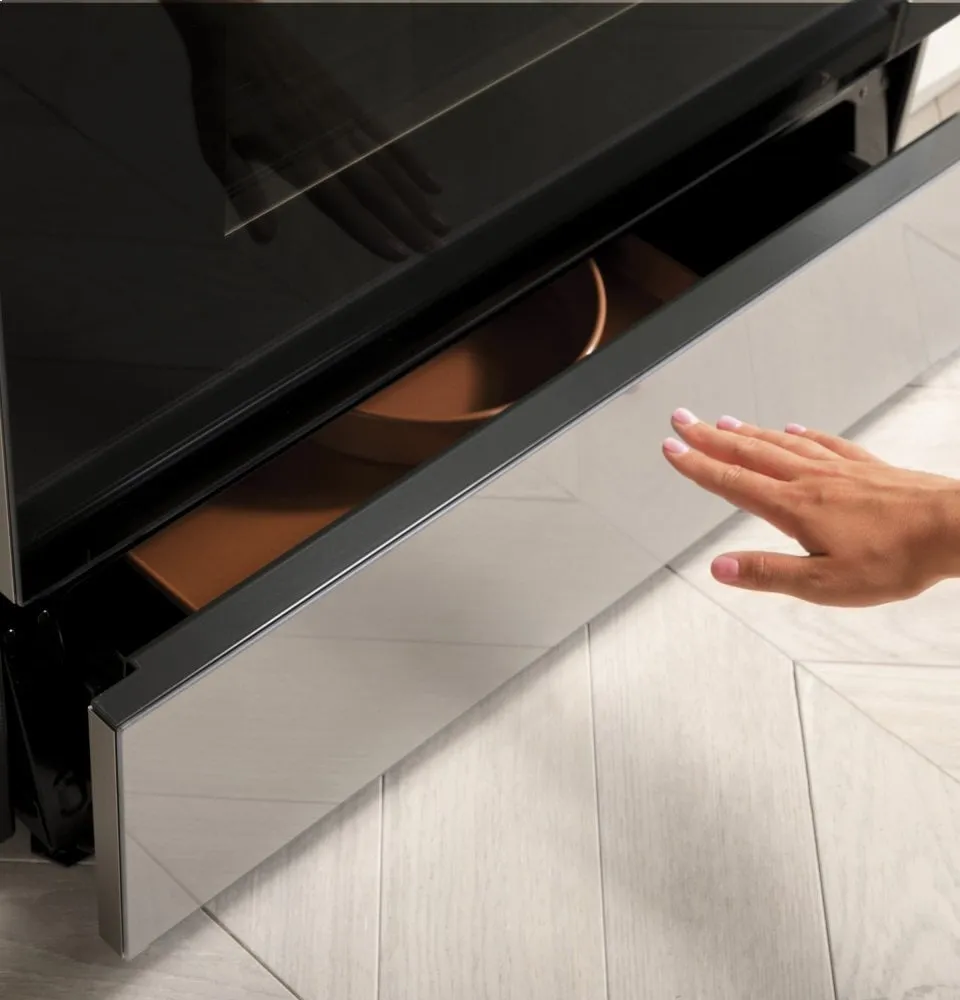 Cafe CHS900M2NS5 Caf 30" Smart Slide-In, Front-Control, Induction And Convection Range In Platinum Glass