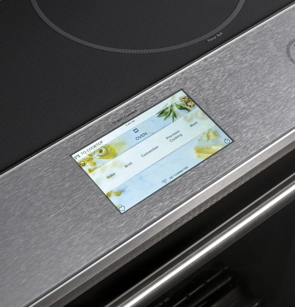 Cafe CHS900M2NS5 Caf 30" Smart Slide-In, Front-Control, Induction And Convection Range In Platinum Glass