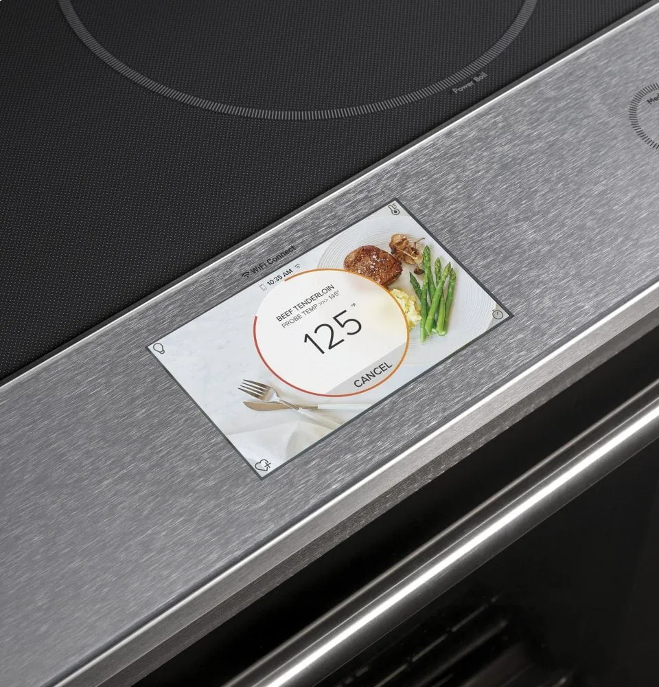 Cafe CHS900M2NS5 Caf 30" Smart Slide-In, Front-Control, Induction And Convection Range In Platinum Glass