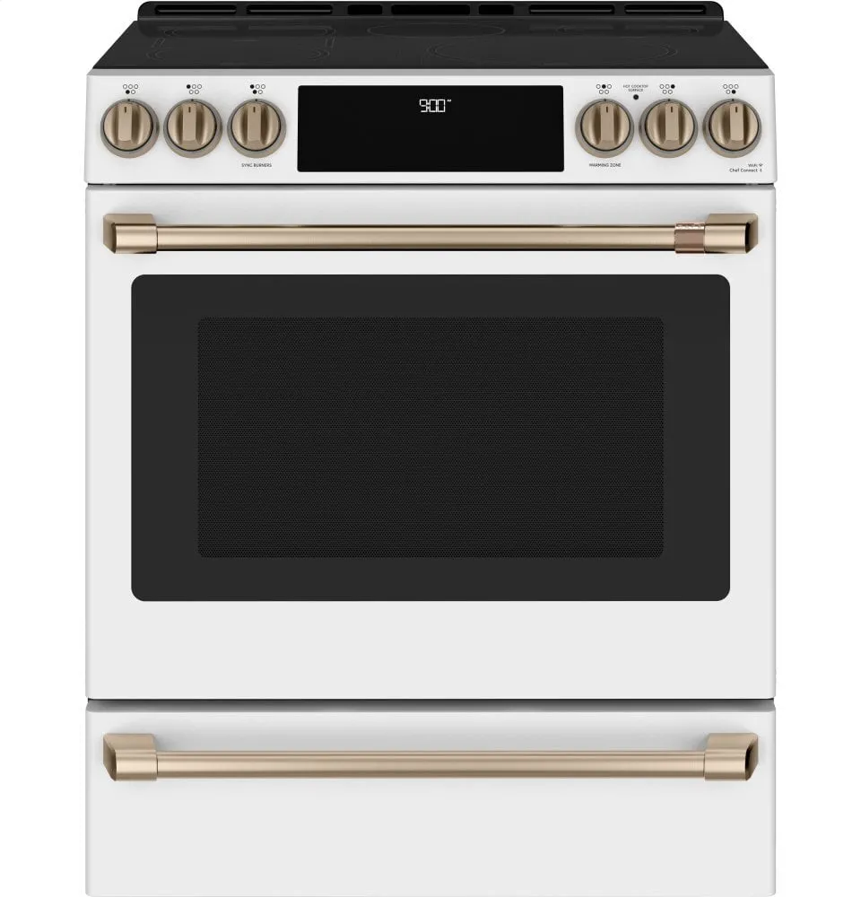 Cafe CHS900P4MW2 Caf 30" Smart Slide-In, Front-Control, Induction And Convection Range With Warming Drawer Slide In Ranges front control slide-in stove