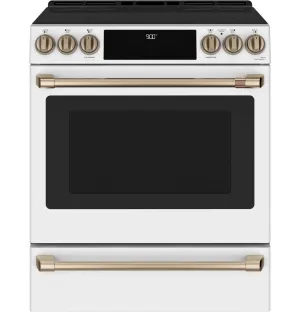 Cafe CHS900P4MW2 Caf 30" Smart Slide-In, Front-Control, Induction And Convection Range With Warming Drawer Slide In Ranges front control slide-in stove