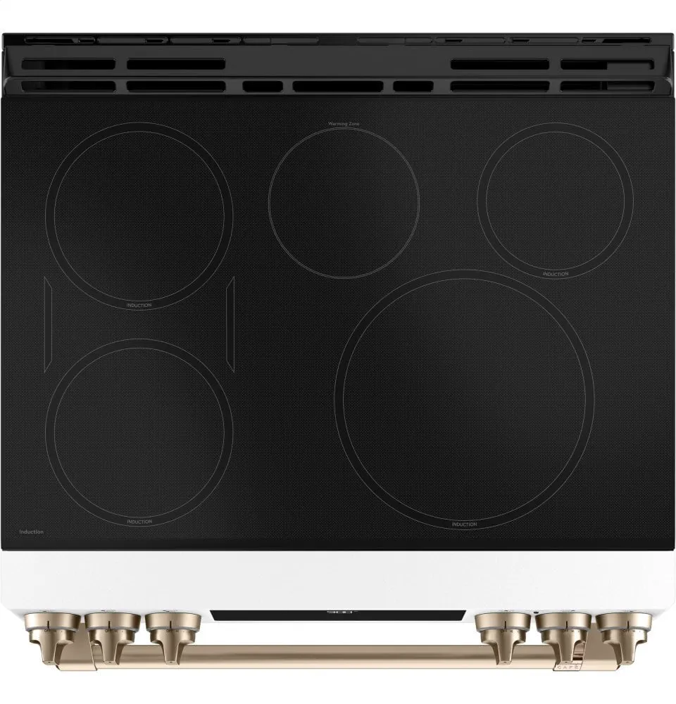 Cafe CHS900P4MW2 Caf 30" Smart Slide-In, Front-Control, Induction And Convection Range With Warming Drawer