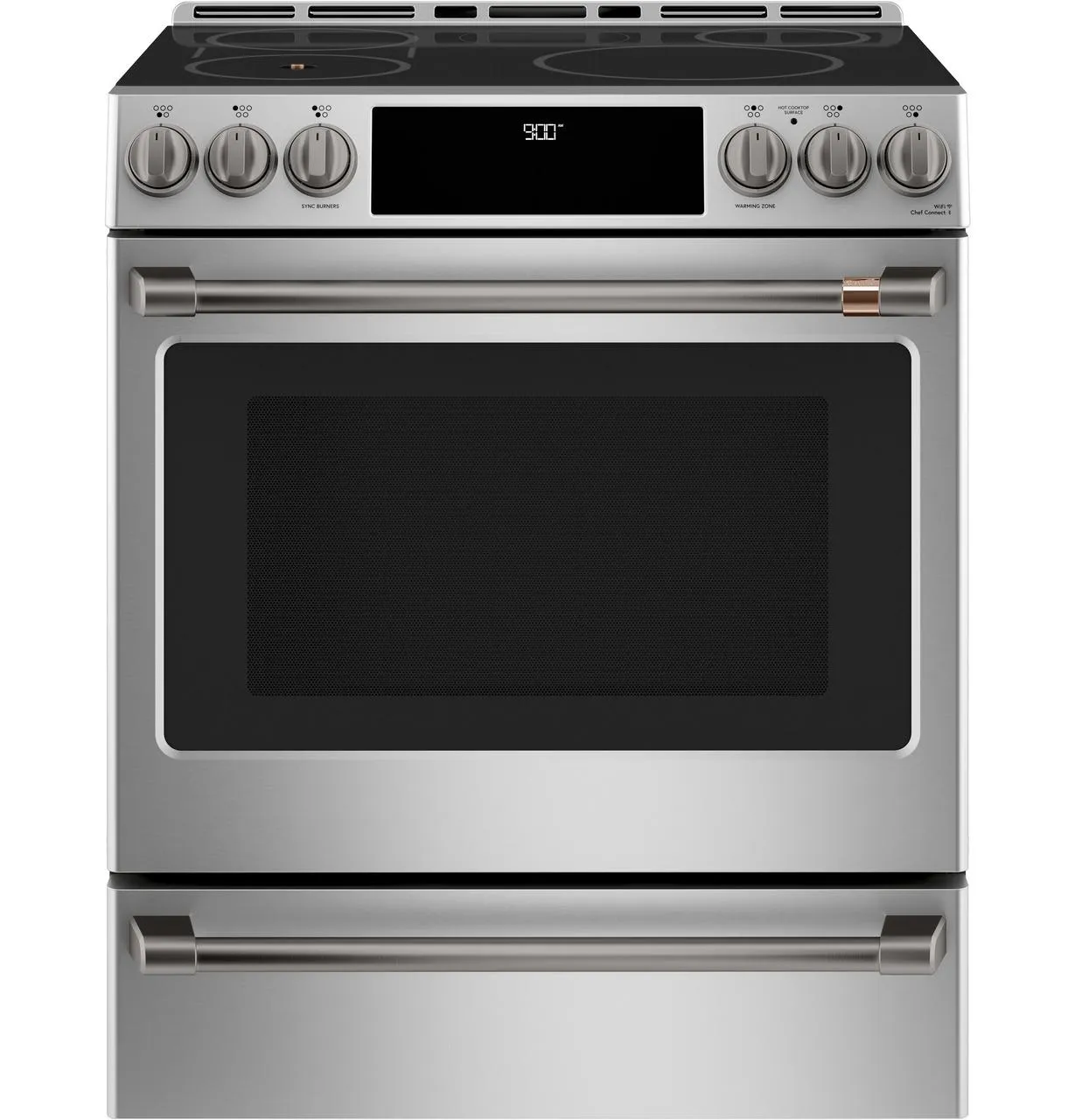 Cafe CHS90XP2MS1 Caf&#8482; 30" Smart Slide-In, Front-Control, Induction And Convection Range With In-Oven Camera