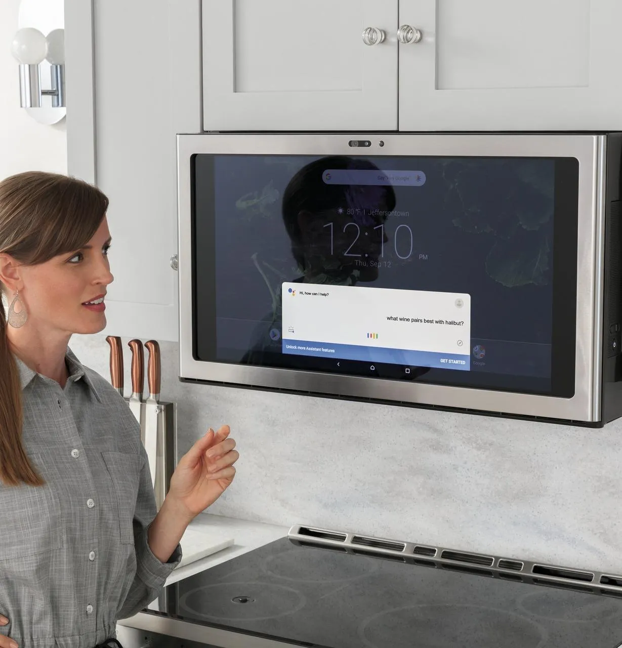 Cafe CHS90XP2MS1 Caf&#8482; 30" Smart Slide-In, Front-Control, Induction And Convection Range With In-Oven Camera