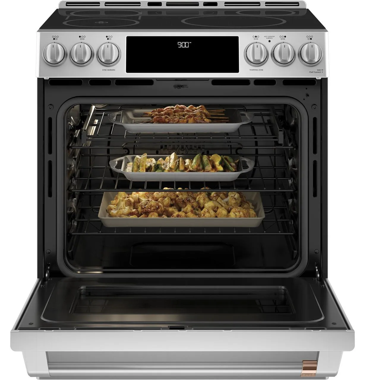 Cafe CHS90XP2MS1 Caf&#8482; 30" Smart Slide-In, Front-Control, Induction And Convection Range With In-Oven Camera