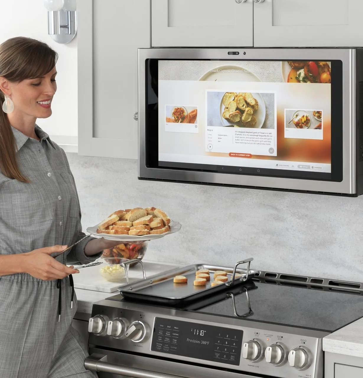 Cafe CHS90XP2MS1 Caf&#8482; 30" Smart Slide-In, Front-Control, Induction And Convection Range With In-Oven Camera