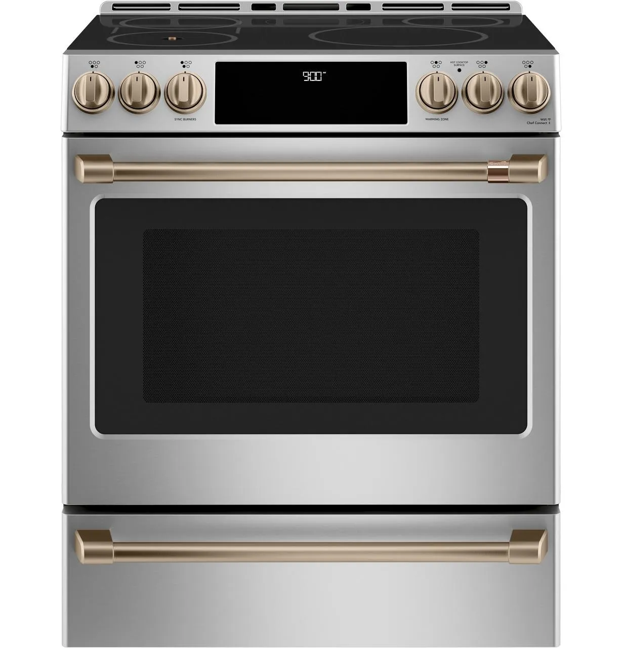 Cafe CHS90XP2MS1 Caf&#8482; 30" Smart Slide-In, Front-Control, Induction And Convection Range With In-Oven Camera