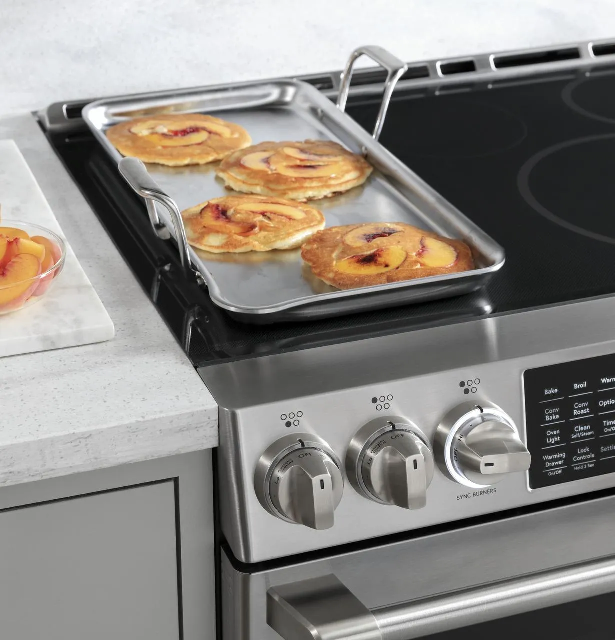 Cafe CHS90XP2MS1 Caf&#8482; 30" Smart Slide-In, Front-Control, Induction And Convection Range With In-Oven Camera