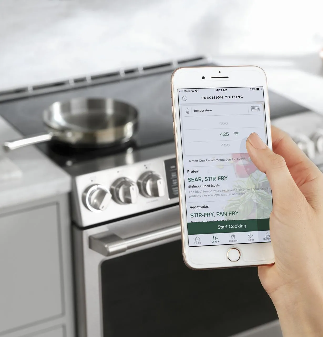 Cafe CHS90XP2MS1 Caf&#8482; 30" Smart Slide-In, Front-Control, Induction And Convection Range With In-Oven Camera