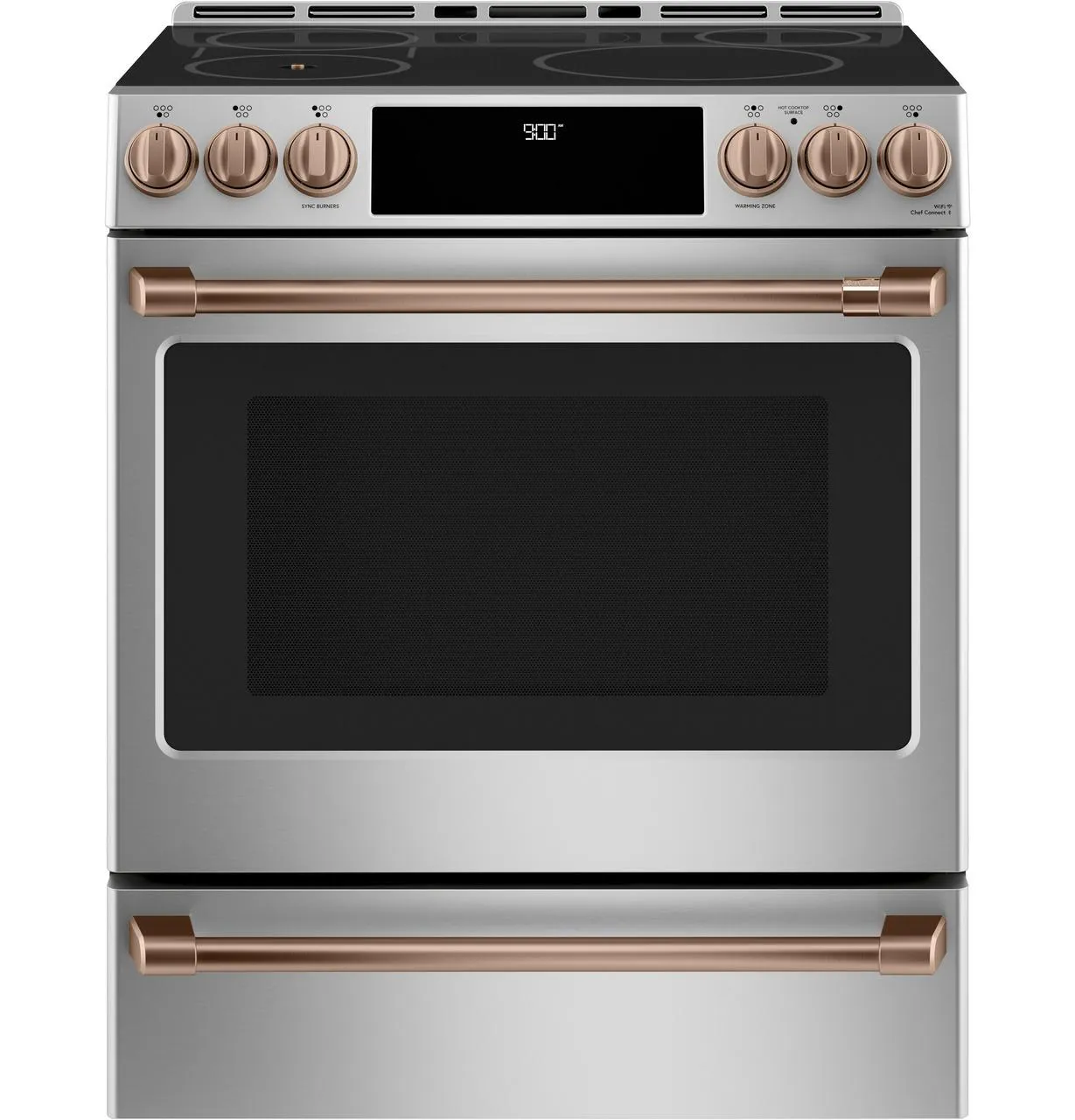Cafe CHS90XP2MS1 Caf&#8482; 30" Smart Slide-In, Front-Control, Induction And Convection Range With In-Oven Camera