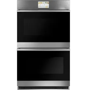 Cafe CTD70DM2NS5 Caf 30" Smart Double Wall Oven With Convection In Platinum Glass Wall Ovens 27 inch wall oven built-in