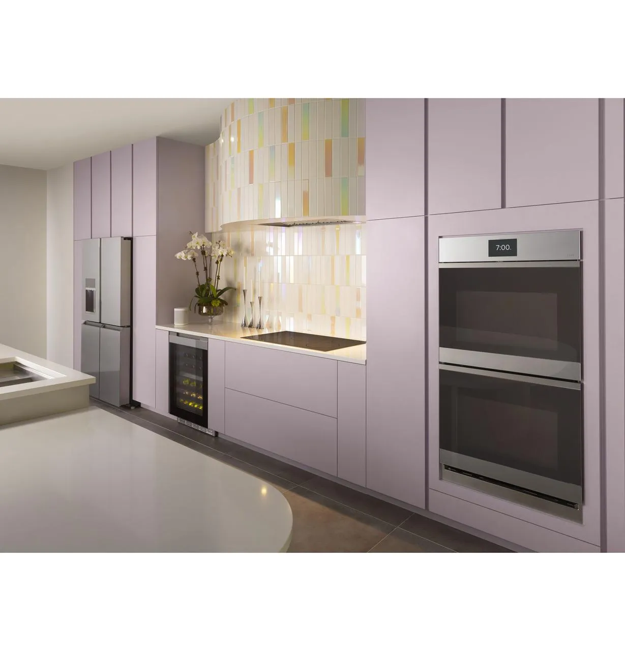 Cafe CTD90DM2NS5 Caf&#8482; Minimal Series 30" Smart Built-In Convection Double Wall Oven In Platinum Glass