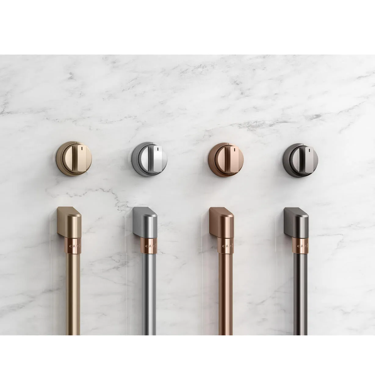 Cafe CXPR6HKPTBT Caf&#8482; 36" Brushed Black Handle & Knob Set For Pro Range And Rangetop