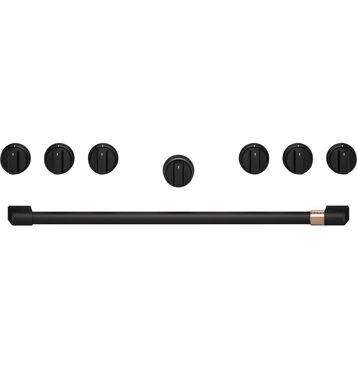 Cafe CXPR6HKPTFB Caf&#8482; 36" Flat Black Handle & Knob Set For Pro Range And Rangetop Range Accessories oven racks and replacement trays