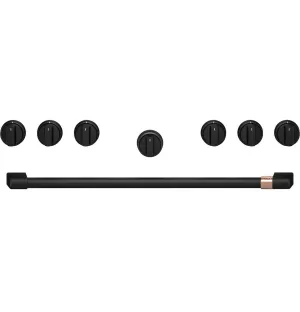 Cafe CXPR6HKPTFB Caf&#8482; 36" Flat Black Handle & Knob Set For Pro Range And Rangetop Range Accessories oven racks and replacement trays
