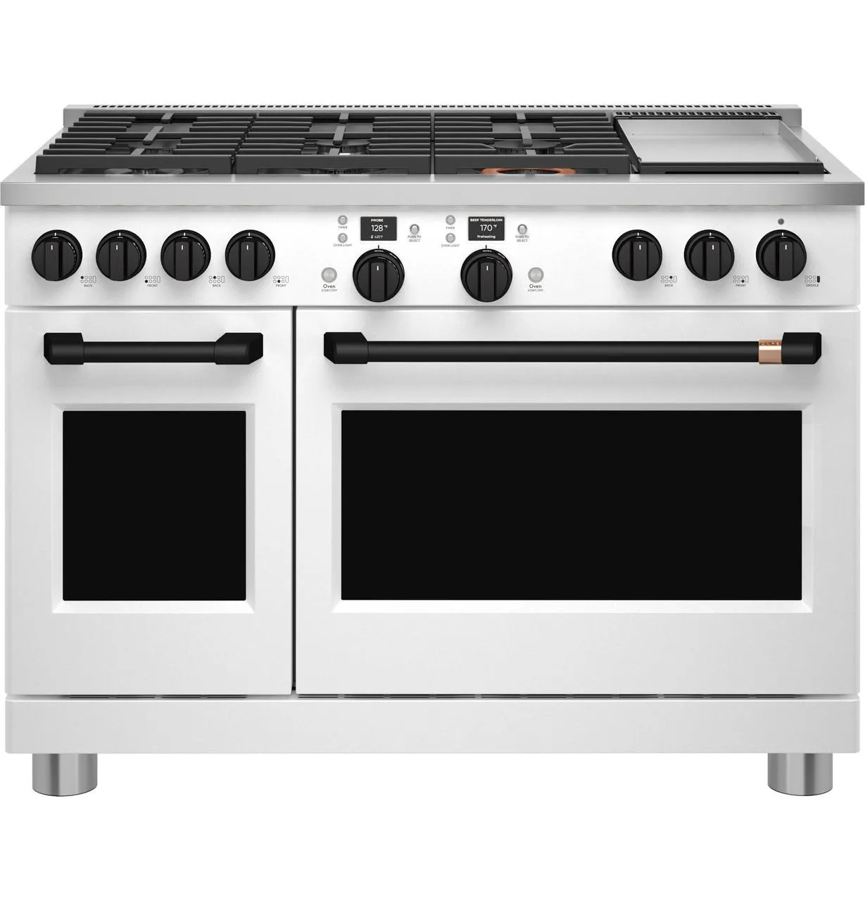 Cafe CXPR8HKPTFB Caf&#8482; 48" Flat Black Handle & Knob Set For Pro Range And Rangetop