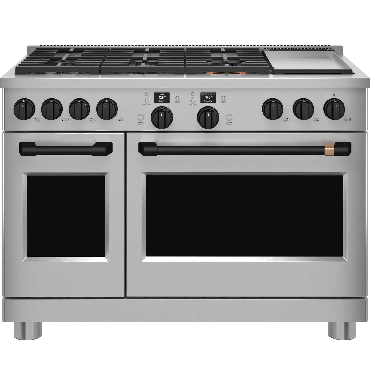 Cafe CXPR8HKPTFB Caf&#8482; 48" Flat Black Handle & Knob Set For Pro Range And Rangetop